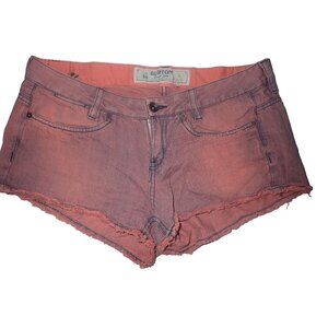 Burton Women's Denim Shorts Size 28 Pink Purple Frayed Hem‎ Overdye distressed